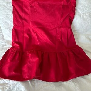 Motel Denama Puffball Mini Dress Deep Red Strapless 14/XXL